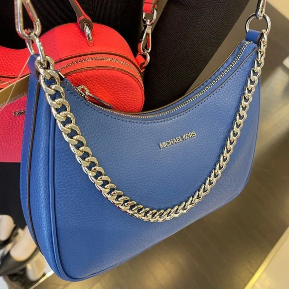 MICHAEL KORS Jet Set Lg Pebbled Convertible Crossbody Shoulder Pouchette XBODY - Picture 10 of 16
